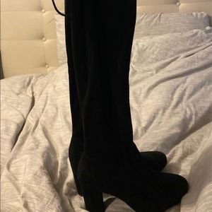 Black thigh high boots size 8
